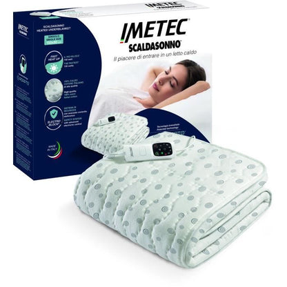 Surmatelas Chauffant - Imetec - 2 Places Adapto, 150x160 cm - 6 Températures Chauffage Rapide - 100% Coton - Température Constante