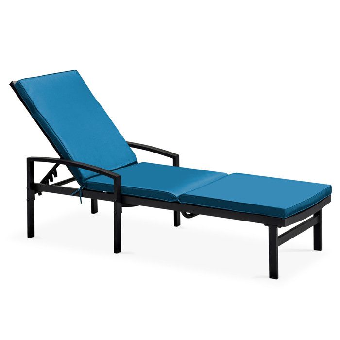 Lot de 2 coussins bain de soleil polyester bleu 186 x 53 x 5 cm Picchu - Oviala