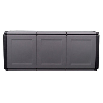 Coffre de rangement 330L Gris/Noir 138 x 53 x H57cm Poignées de transport polypropylène INTEC