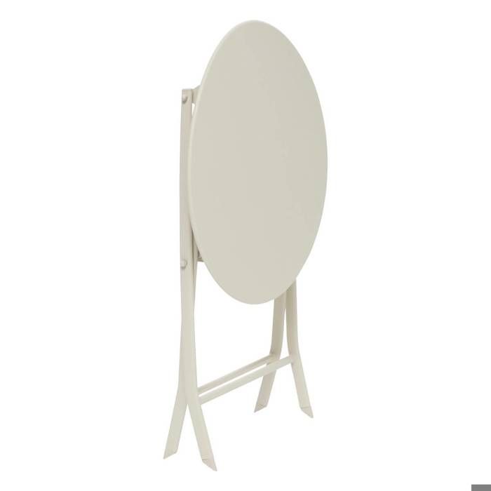 Table de jardin pliante ronde "Greensboro" vert olive 2 places en acier traité époxy - Hespéride