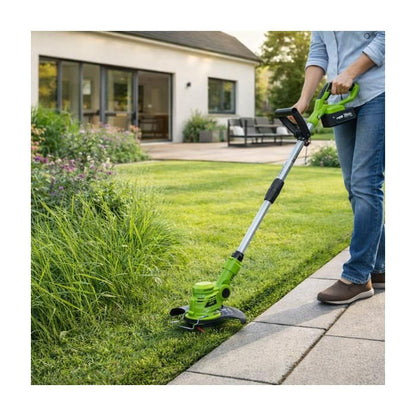 Coupe Bordure sans fil avec Batterie 20V 3.0AH + Chargeur + Jeu de 20 lames coupantes Mat télescopique VITO
