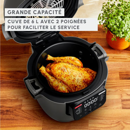 Moulinex Multicook & Fry, Multicuiseur et air fryer intégré, 12 programmes, Cuisson sur 2 niveaux, Capacité 6L, MZ730BF0
