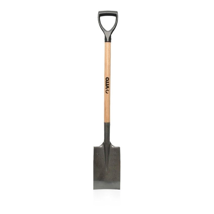 Pack 4 outils de jardin Acier Manche en Bois Fourche + Pelle carrée + Pelle ronde + Bêche VITO