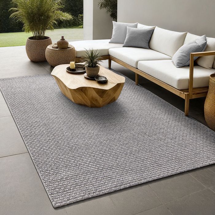 Tapis d'extérieur - THE CARPET - Maldives - Boho - Résistant - Gris - 140 x 200 cm