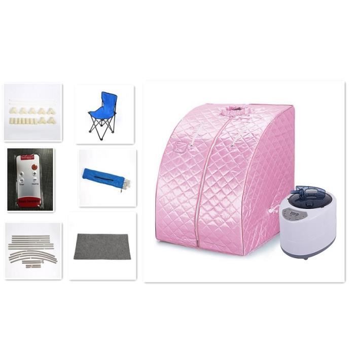 Sauna à Vapeur et Cabine OHMG - Tente Pliable 1 Place - Générateur de Vapeur 1.5L 1000W - Bleu