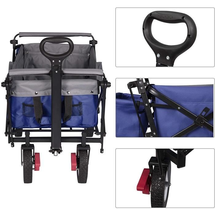 Chariot de manutention pliable WOLTU - capacité de charge 80kg - Anthracite