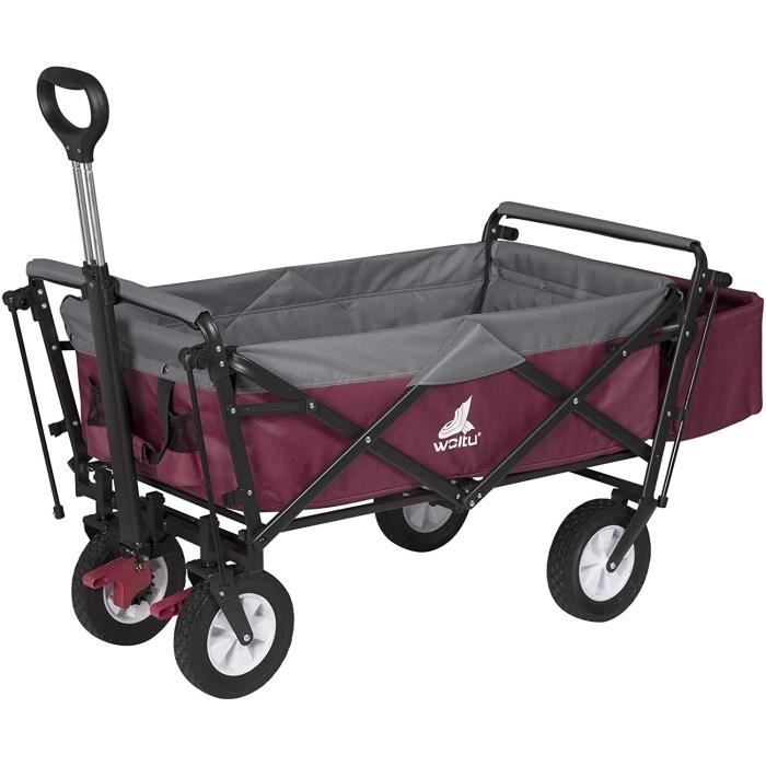 Chariot de manutention pliable WOLTU - capacité de charge 80kg - Anthracite