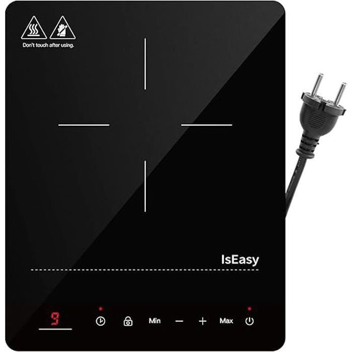 Plaque à Induction - ISEASY - 4 Foyers - 6800W - Écran Tactile - Verre Trempé