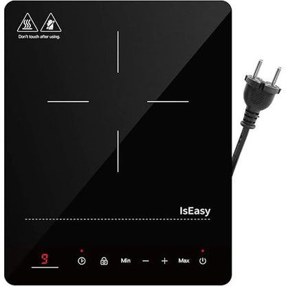 Plaque à Induction - ISEASY - 4 Foyers - 6800W - Écran Tactile - Verre Trempé
