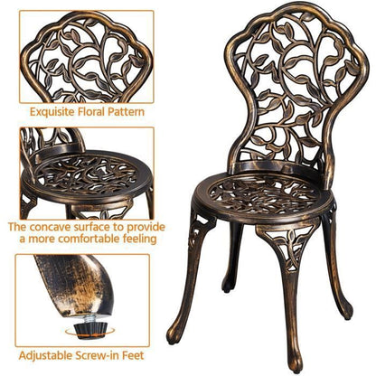 Yaheetech Ensemble de Table et Chaise Set Bistrot Design Vintage Table de Jardin et 2 Chaises Blanc