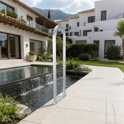 Rampe De Piscine 42.1x19.7in Aluminium Antidérapant, Barre Murale avec Embases, 100kg, Pour Piscine, Spa, Quai, Kit complet inclus