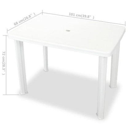 Table de jardin - vidaXL - 101 x 68 x 72 cm - Plastique - Blanc - Résistante aux intempéries