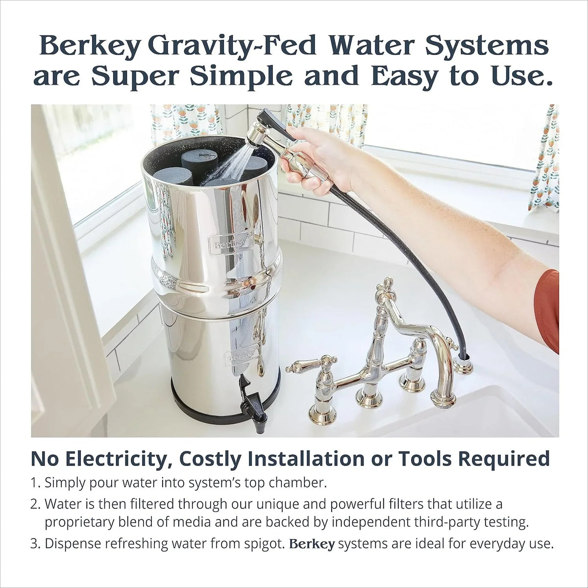 Big Berkey système filtre eau 8L inox gravité + 2 filtres BB9-2