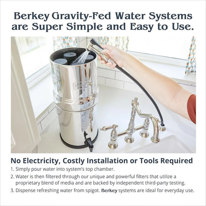Big Berkey système filtre eau 8L inox gravité + 2 filtres BB9-2