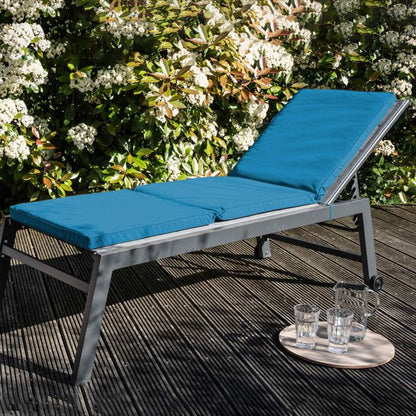 Lot de 2 coussins bain de soleil polyester bleu 186 x 53 x 5 cm Picchu - Oviala