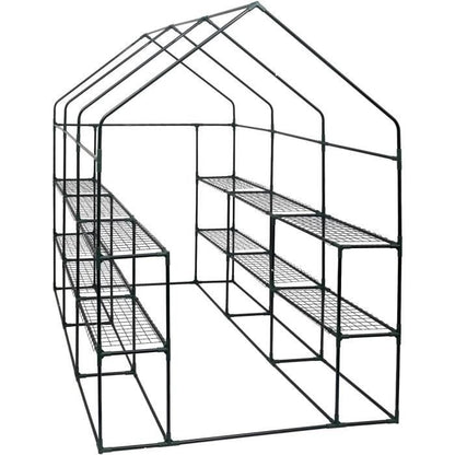 WOLTU Serre de Balcon-Jardin-Terrasse en PE, Serre à tomate avec porte, Serre pour légumes, Cadre en acier, 143x215x195 cm, Vert