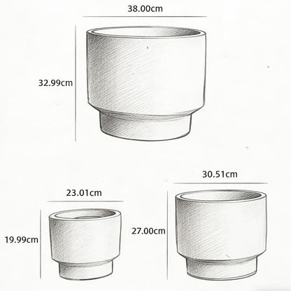 Pots de Fleur en Céramique- Set de 3 pièces-Ø 38,1/30,5/22,9 cm-Bleu