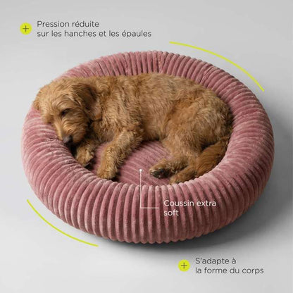 Grand lit pour chien PELUVIO Koya - Moelleux - Avec coussin - 75 x 75 cm - Rose