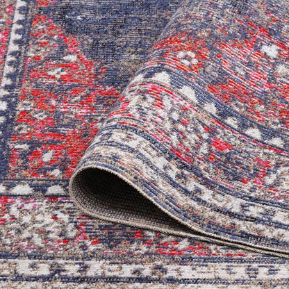 Tapis extérieur 120x170 tissé kilim rouge et brun OZLEM