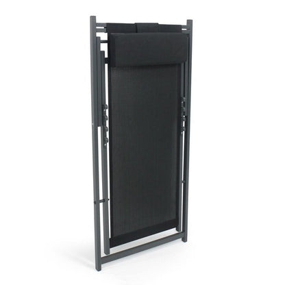 Lot de 2 transats en aluminium anthracite Santiago - Oviala
