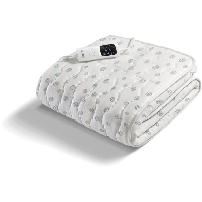 Surmatelas Chauffant - Imetec - 2 Places Adapto, 150x160 cm - 6 Températures Chauffage Rapide - 100% Coton - Température Constante