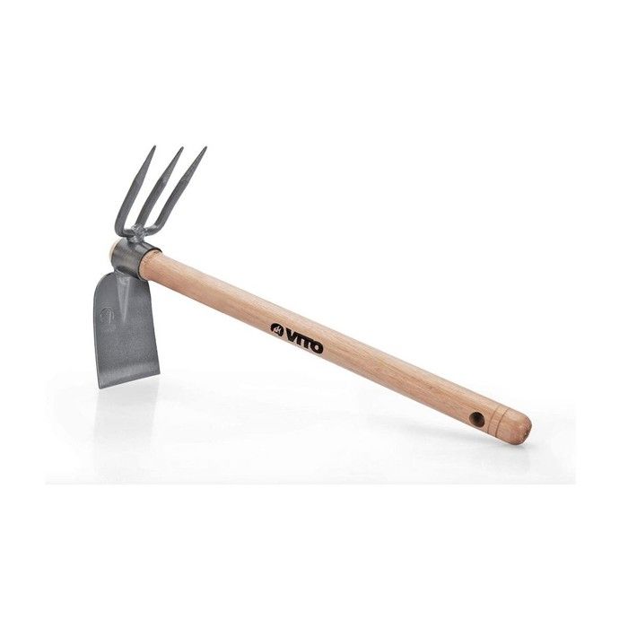 Kit 9 outils de jardin Manche bois Hêtre Inox et Fer forgés à la main  VITO