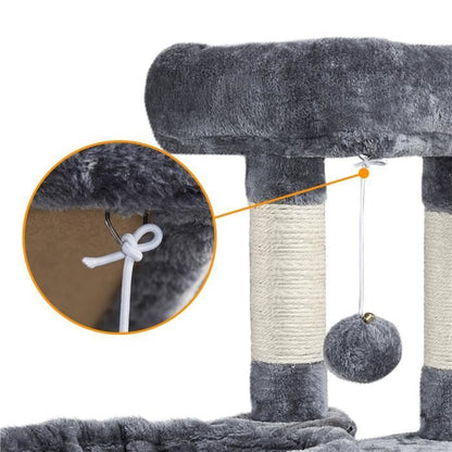 Yaheetech Arbre à Chat en Sisal Griffoir Grattoir Tour de Jeux pour Chat avec Centre d'activités Arbre a Chat Hauteur 107cm Rose