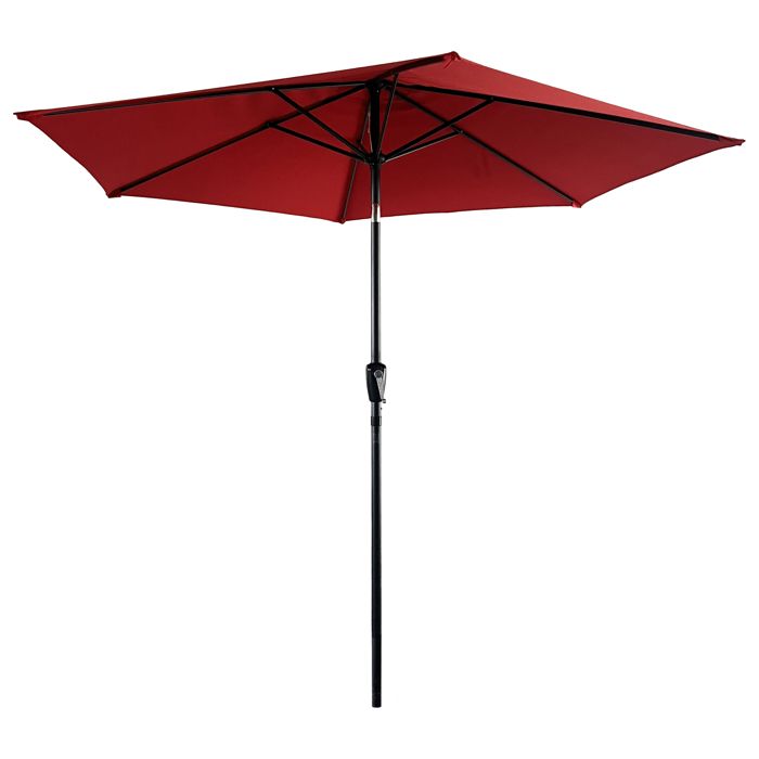 Parasol droit HAPUNA rond 2,70m de diamètre rouge