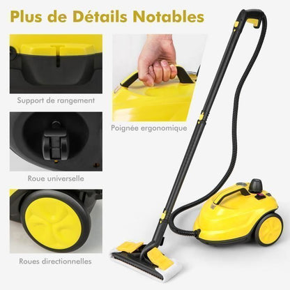 Nettoyeur Vapeur Polyvalent 2000W COSTWAY Punaises de Lit-Réservoir 1,5L,19 Accessoires 4,0 Bar-Voyant LED-108℃-Acariens Violet