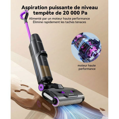Aspirateur Laveur 3-en-1 20000Pa-2026 Redroad H15-Autonomie 50 Mins,Autonettoyage & Auto-Propulsé,Grand réservoir 910ML,Écran LED