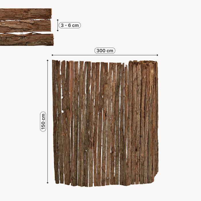 Canisse en écorce Zamora 300 x 160 cm naturel
