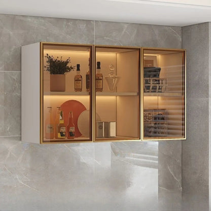 Armoire de cuisine murale grise en bois pour rangement