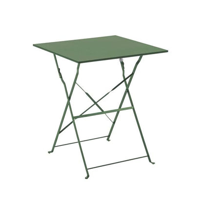 Table de jardin et 2 chaises acier 60 cm vert cactus Rome - Oviala