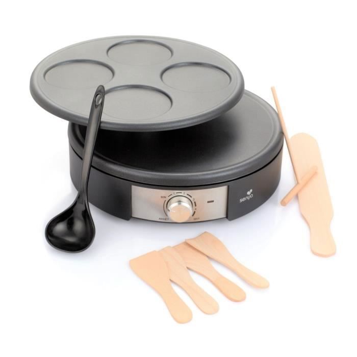 SENYA Crêpière électrique 1500 W - 2 plaques interchangeables - Crêpe Time