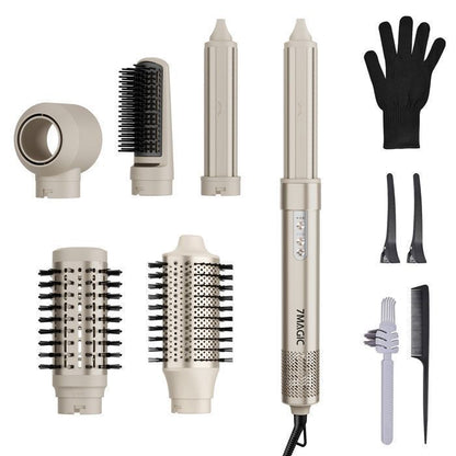 Brosse soufflante haute vitesse - MCURO - 6 en 1 1500W - 3 Vitesses & 3 Températures - Thermostat intelligent - Soin Cheveux - Gris