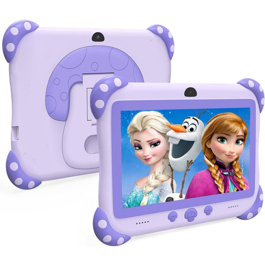 Ascrecem Tablette Enfants 7 Pouces Android Tablette Educative pour Enfant avec WiFi Quad Core 32G ROM Bluetooth ContrôLe Parental Logiciel Enfant(Violet)