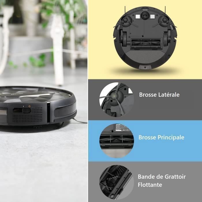 AIRROBO P20 Aspirateur Robot sans fil 4000 Pa - Spécial Poils d'Animaux - Autonomie 120 Min - Compatible App et Alexa