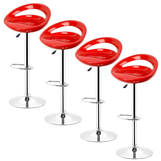 Aqrau Lot de 4 tabourets de bar，Hauteur réglable - Rouge - Style contemporain