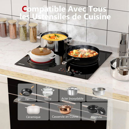 Plaque vitrocéramique WEHIMO XINLT2V-48 4 foyers 7200W