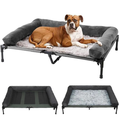 BingoPaw Lit de Camp pour Chien XXL Lit Surélevé Chien Grande Taille Transat Chien Extérieur 130 x 90 x 18cm