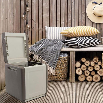 Coffre de rangement 330L Gris/Noir 138 x 53 x H57cm Poignées de transport polypropylène INTEC