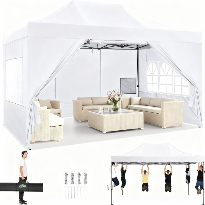 Tonnelle pour Plage Terrasse Camping- Blanc