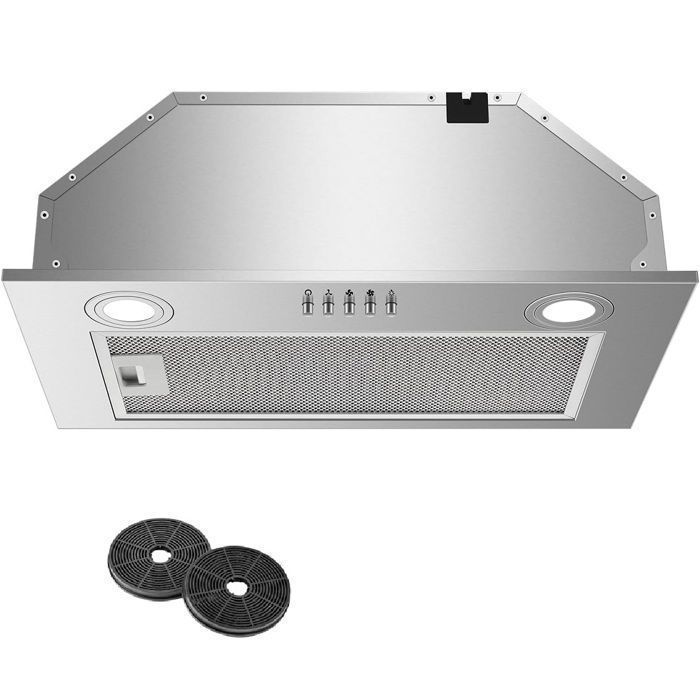 Hotte Aspirante-hotte encastrable-750 m³/h-L 52cm Kichpower -Gestuelle - Tactile - Booster - Recyclage avec Filtre à Charbon - A+++