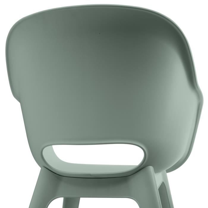 Chaises de jardin - KETER - AKOLA - Lot de 2 en résine - Gris olive - Dossier ergonomique