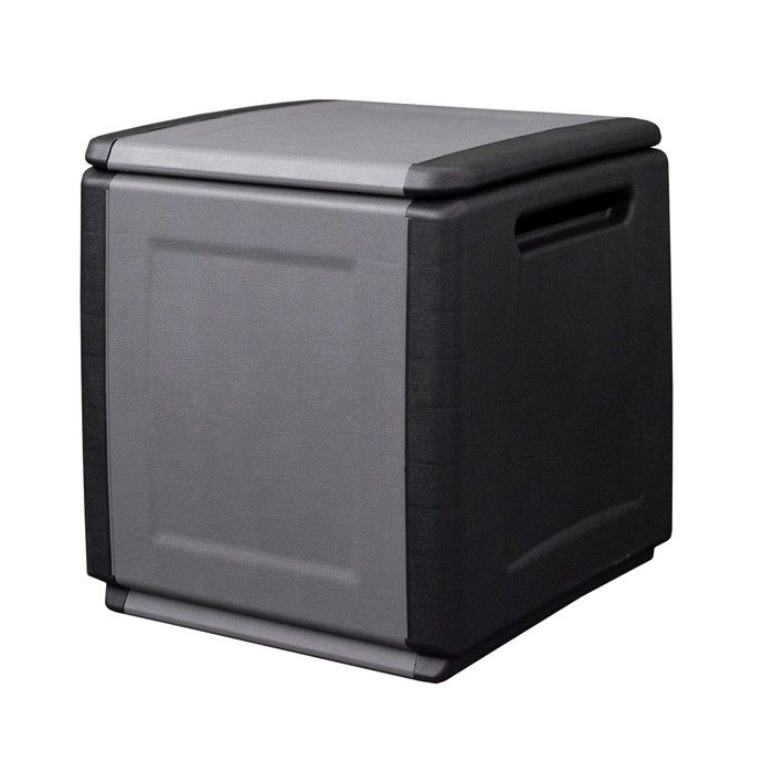 Coffre de rangement 330L Gris/Noir 138 x 53 x H57cm Poignées de transport polypropylène INTEC