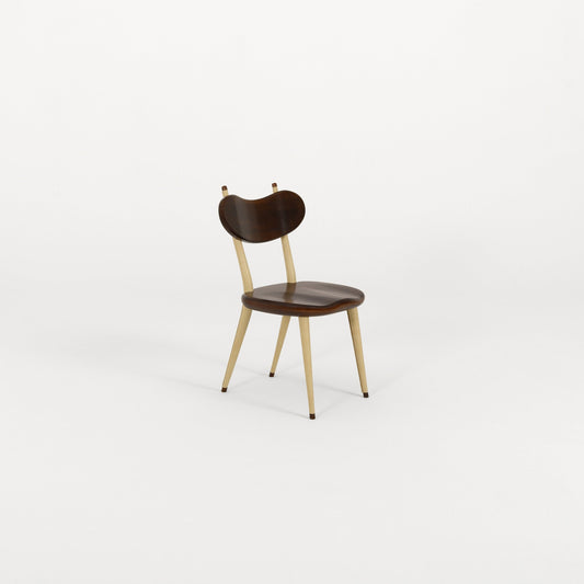Chaise Daphne bouleau teinté coutures cuir