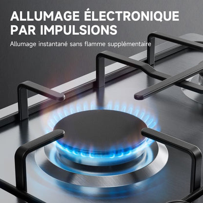 Plaque de Cuisson Gaz - ISEASY - 2 Feux - Inox - Encastrable - Allumage par Impulsion