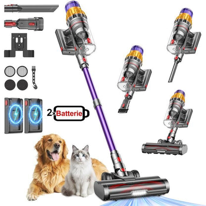 Aspirateur Balai sans Fil - MAUOKE - 750W - 80 Min Autonomie - 2,6 L Capacité - Filtre HEPA Double