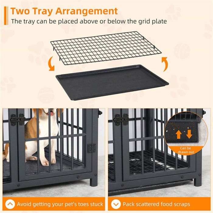 BingoPaw Cage pour Petit Chien Intérieur Caisse Chien Petite Taille Meuble Chiens 78.5x56.5x65cm