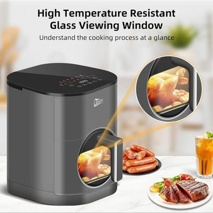 UTEN Air Fryer Sans Huile 5.5L 2000W,Friteuse à Air avec Écran Tactile LED,14 Programmes et Fenêtre Visible,Cuisson Rapide et Saine